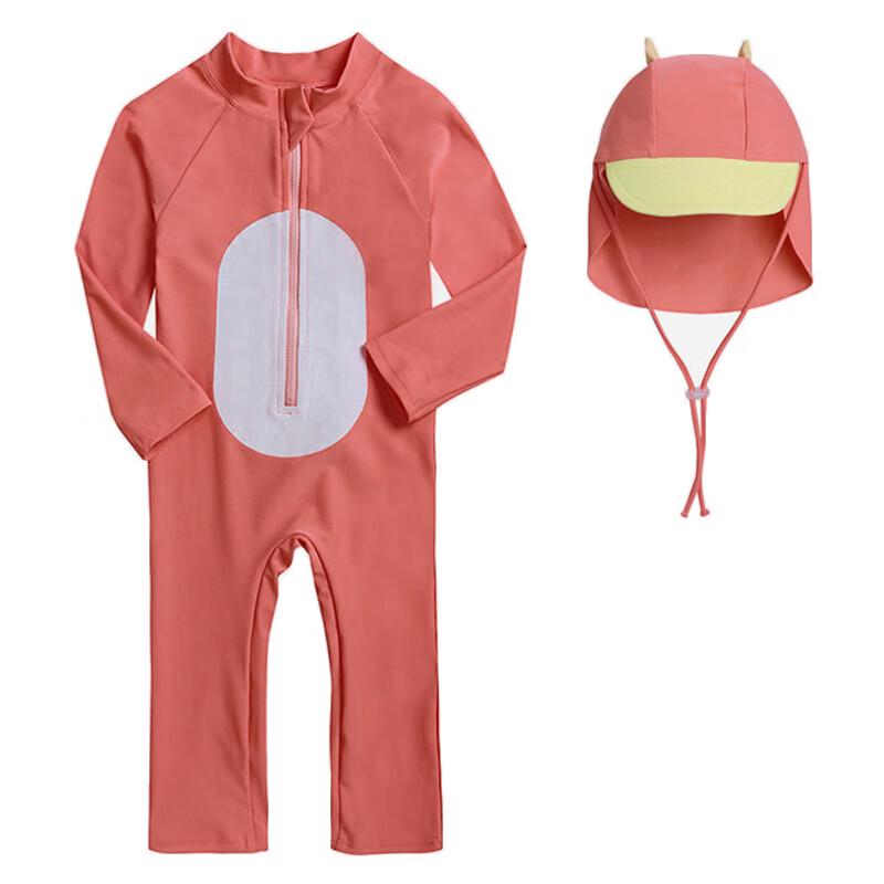 

Dinosaur Horn Baby Surfing Suit with Sun Hat 2-10 yards