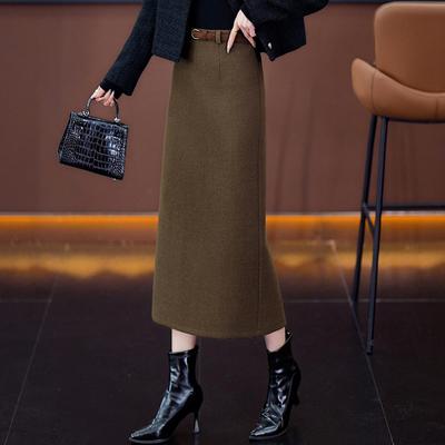 Luxurious Woolen A-Line High-Waisted Skirt - Women's Autumn/Winter 2025 Collection
