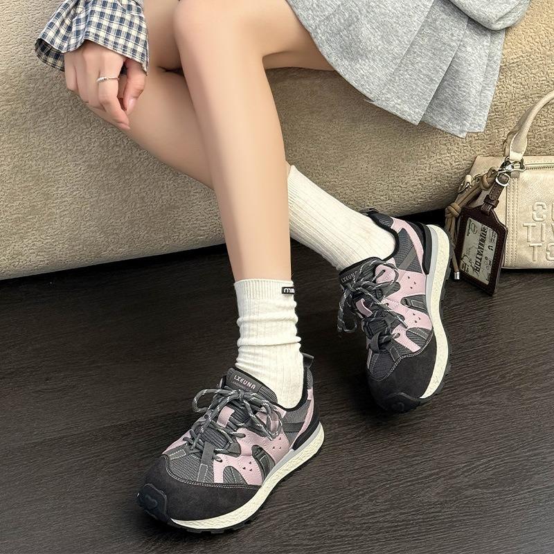 Platform Women's Autumn New Fashion Color Matching Versatile Leather Breathable Sneakers