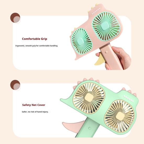 Mini Portable Fan Manual Hand Pressed Handheld Fan Double Head Personal Cooling Fan for Travel Office Outdoor Women Men Kids