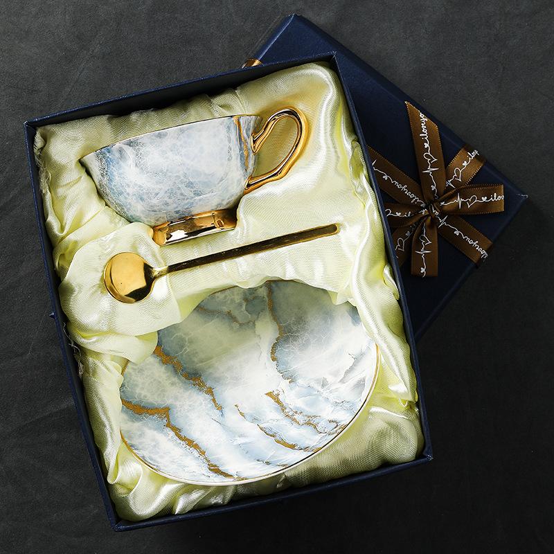 Bone China Coffee Cup High-end Exquisite Small Luxury Household Cup and Saucer Set Design Sense Niche Cup Afternoon Tea Set