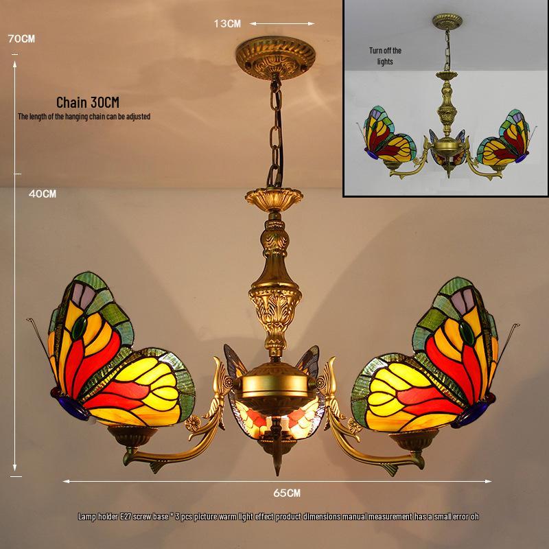 Tiffany Butterfly Pendant Light for Bedroom, Dining Room, Bar, Coffee Shop, Creative Club, KTV, and Counter Lighting