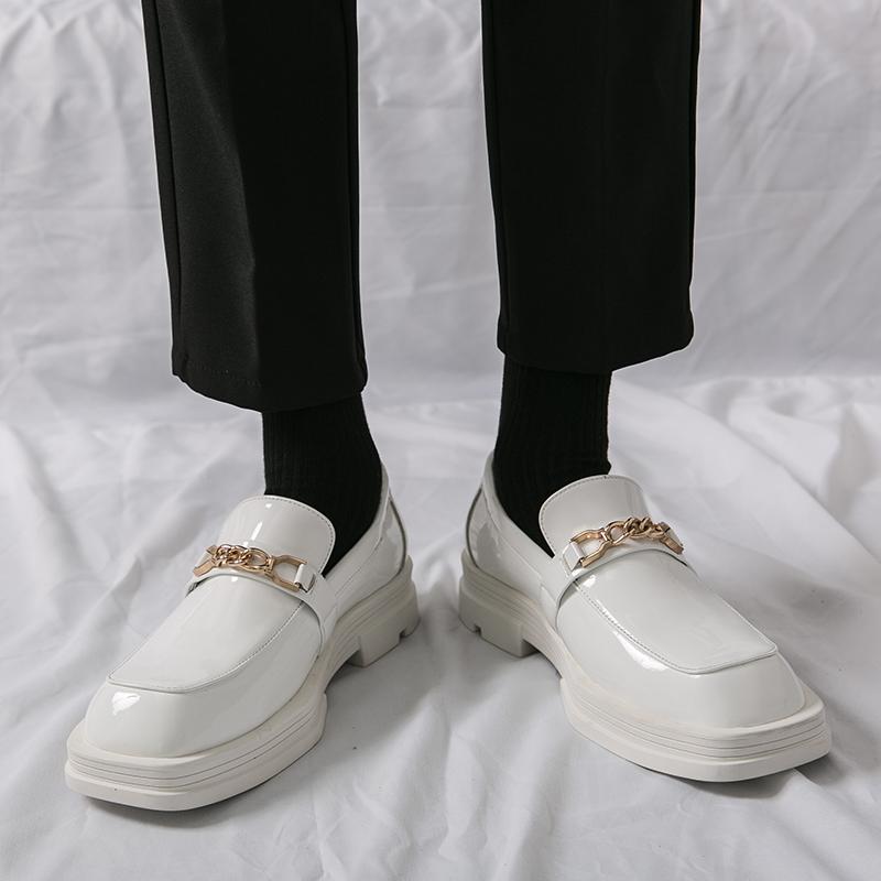 Fashion Comfortable Dress Casual Shoe English Style Men's Business Leather Shoes High Quality Mens Slip On Loafers Fashion Lazy Shoes