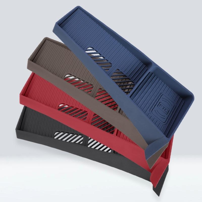 Universal Flexible Silicone Storage Organizers Tray Nonslip Shockproof Design Food Grade Materials Interior Accessories