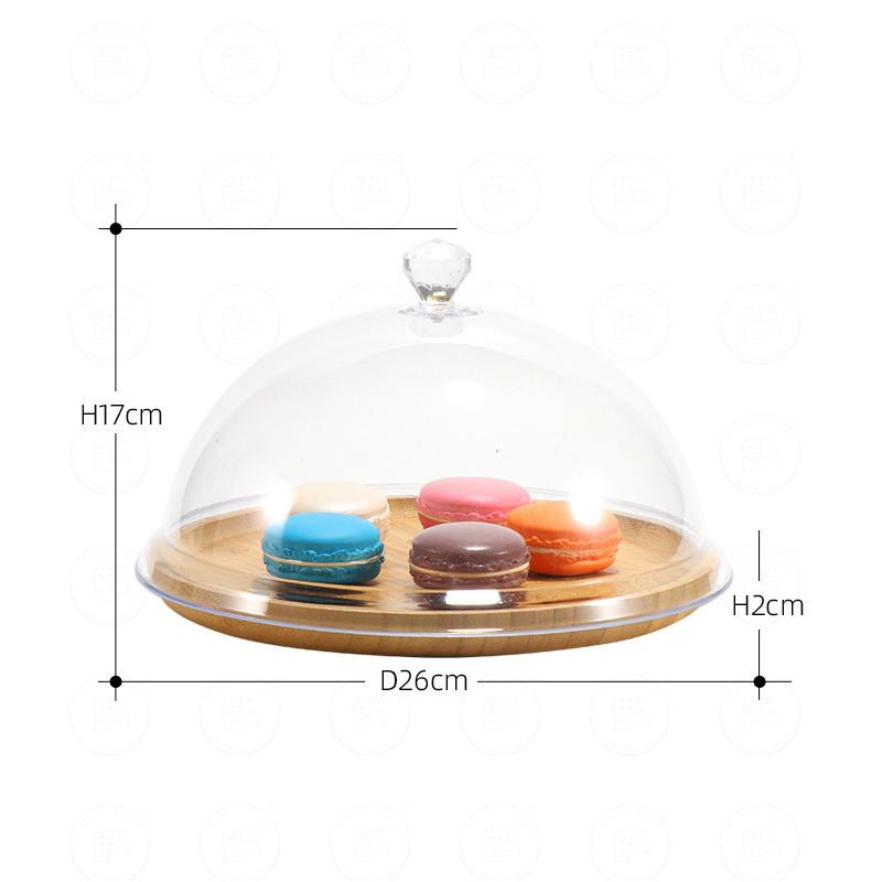 Runder Kuchen Pizza Snack Dessert Staubteller Gebäck Dim Sum Gericht Brett transparente Abdeckung Deckel Ausstellung Dekoration Präsentationstablett