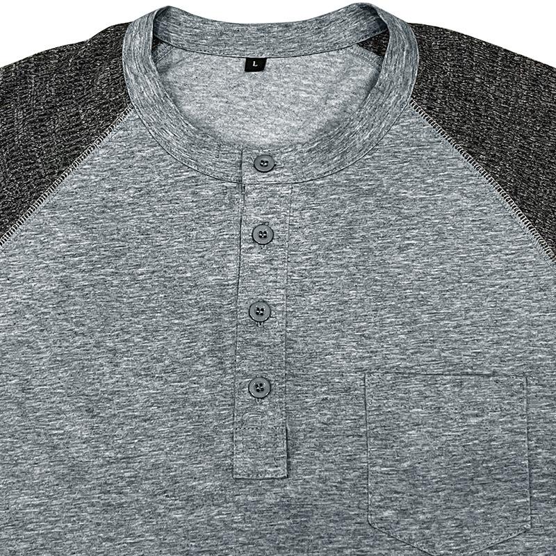 Men's Fit Long Sleeve Henley Shirts Underwear Casual Basic Tops 4-Button Breathable T-Shirts Athletic Workout Moisture Wicking Tee Shirts for Male