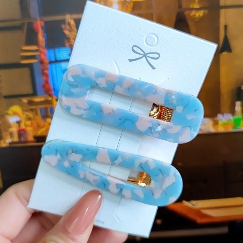 2pcs/ Set Korean Sequins Acetate Hair Clip Hairpins For Women Accessories Jewelry Femme Barrettes Hairgrip Girls Headwear