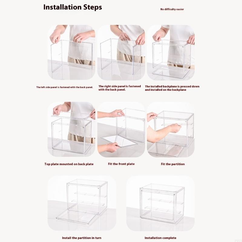 Clear Plastic Display Case For Collectible Dolls Action Figures With Dustproof Seal Stackable Modular Design Home Decors P9YB