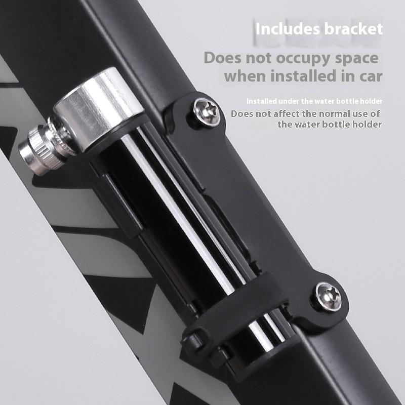 Mini Aluminum Alloy Bicycle Pump Portable Silver Pump Road Mountain Bike Pump Riding Tire Filling Pump Riding Equipment Outdoor