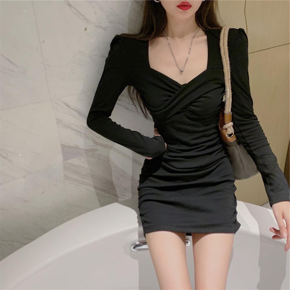 

Spice girl dress autumn dress imperial sister light and familiar style new hip skirt high-end commuter women s temperament thin skirt S