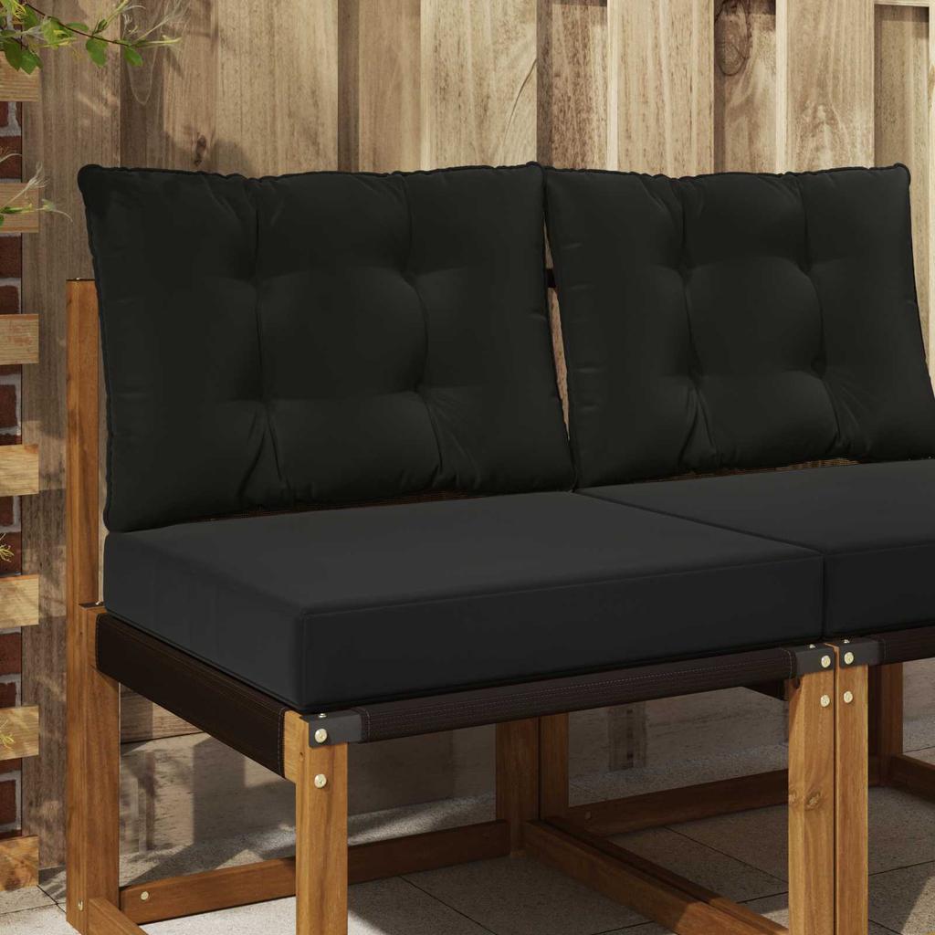 Outdoor Sofa Cushions 2 pcs Black Polyester