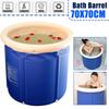 Blue Folding Bathtub Home Large Adult Bath Barrel Thickening Children Folding Bucket Inflatable Small Apartment 70x70cm