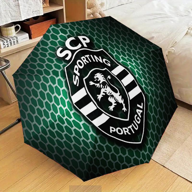 Sporting football Crest Automatic Folding Umbrella - 8-Rib Travel Umbrella with Auto Open/Close & Portable Gifts for holidays or birthdays