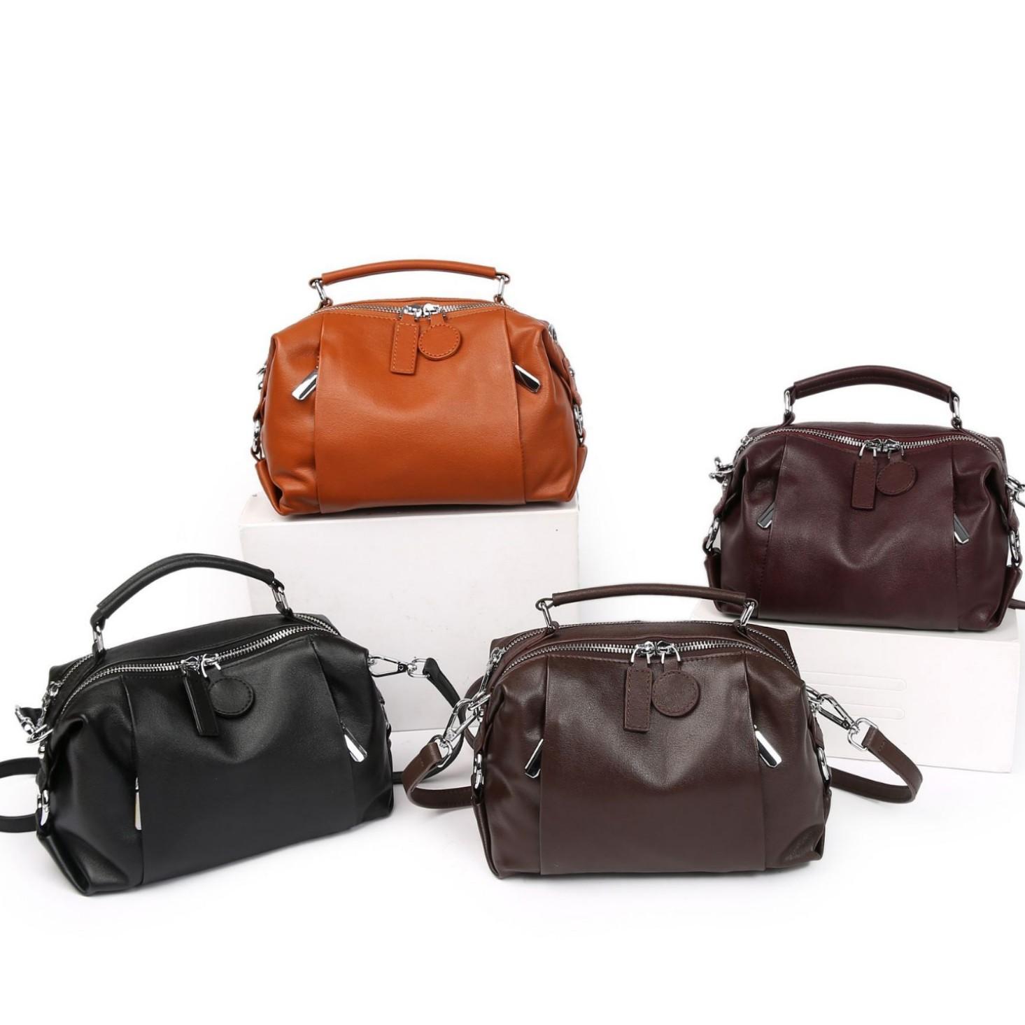 

Cowhide Shoulder Messenger Women s Bag Women s Fashion Generous Shell Bag Zipper Soft Leather Portable Multi-pocket