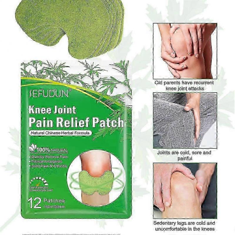 36pcs Wormwood Heat Patches for Knee Pain Relief, Warming Herbal Plaster for Back Neck Muscle Pain, Reusable Heat Therapy Patches