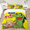 Custom Name Colorful Name Cartoon Print 3Pcs Bedding Set Duvet Cover With 2 Bedro Pillowcase Home Birthday Gift