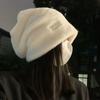 Thickened Plush Beanies Hats Korean Style Letter Pullover Hats Fashion Fleece Wool Skullies  Autumn