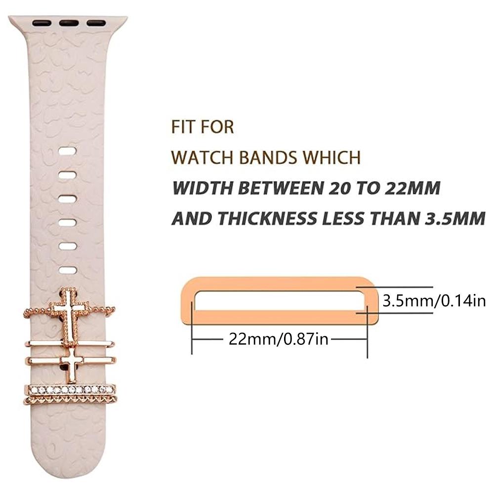 5pcs Rhinestone Watchband Ring Loops Nails Studs, Cute Metal Watch Strap Charms Decorations Compatible With IWatch Series Watchb