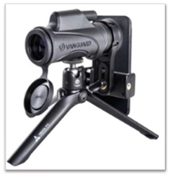 VANGUARD VESTA 8320M Monocular VESTA M Series Black Bluetooth Remote Control Included Digiscoping Kit with Adapter 8x High Magnification Compatible