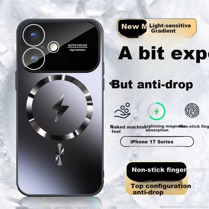 Ekakashop GermanyApple 17 Phone Case iPhone 17 Protective Cover MagSafe Magnetic Full Wrap Ultra-thin Anti-drop Hard AG Lightning Black