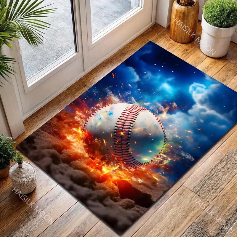 Multiple sizes Baseball Themed Sports Pattern Carpet for Living Room Bedroom Sofa Home Decor Non-slip Floor Mat Luxury Gift