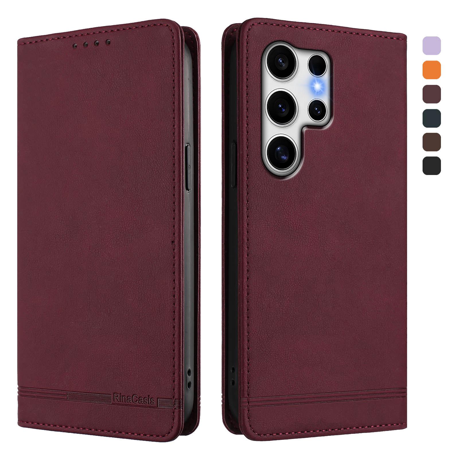 

For Samsung Galaxy S25 Ultra Case RINACASIS RC23 RFID Blocking Wallet Stand PU Leather Phone Cover