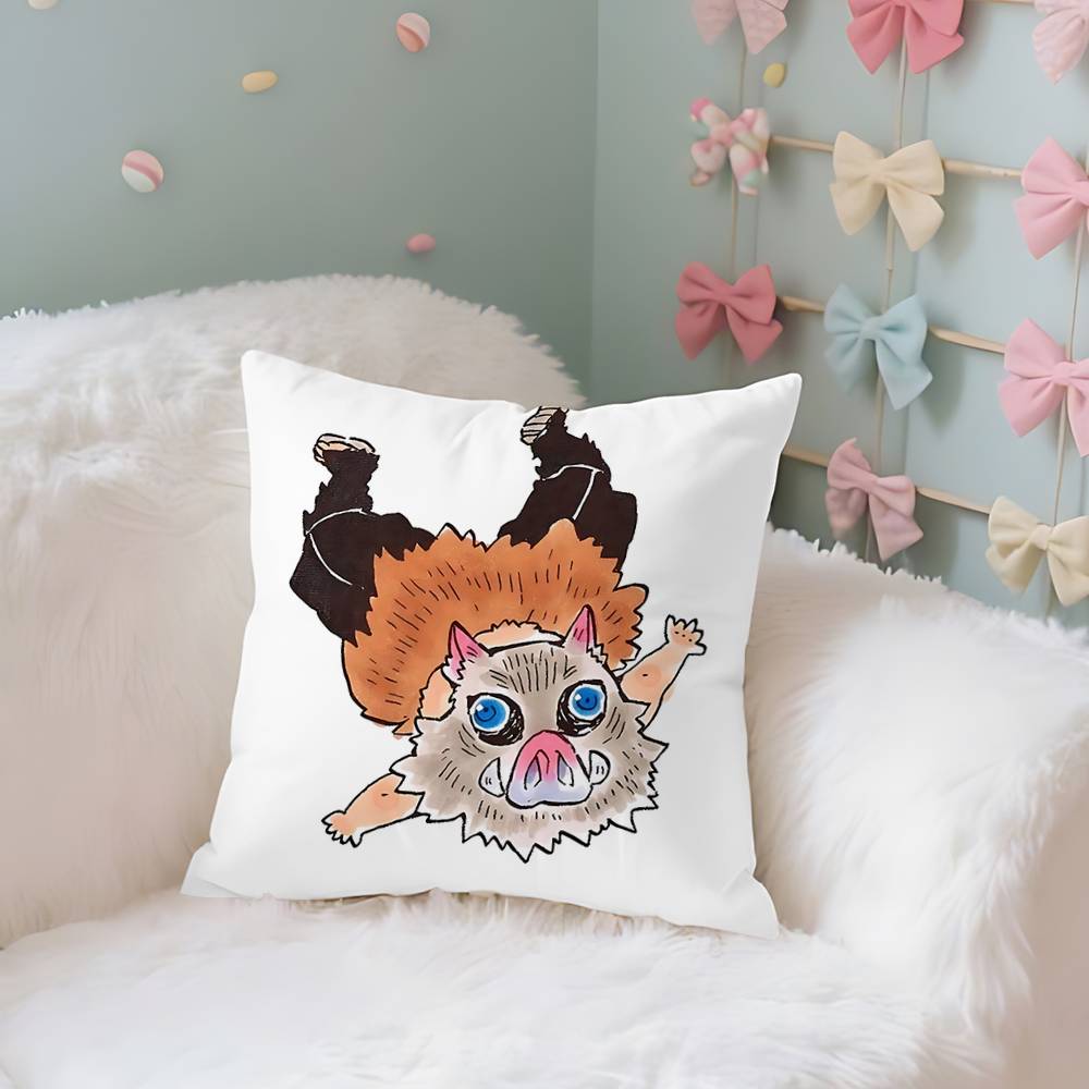 Amine K-Kimetsu No Yaibas Case Plush Fabric Soft Pillowcase Double Sided Print Cushion Cover Household Gifts