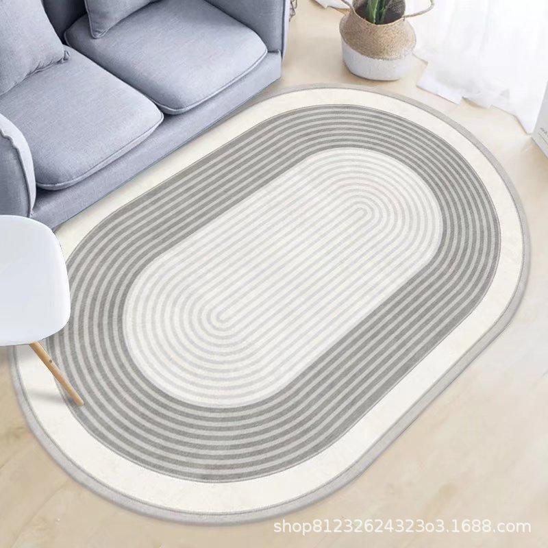 Oval Crystal Velvet Carpet for Living Room, Bedroom, and Coffee Table