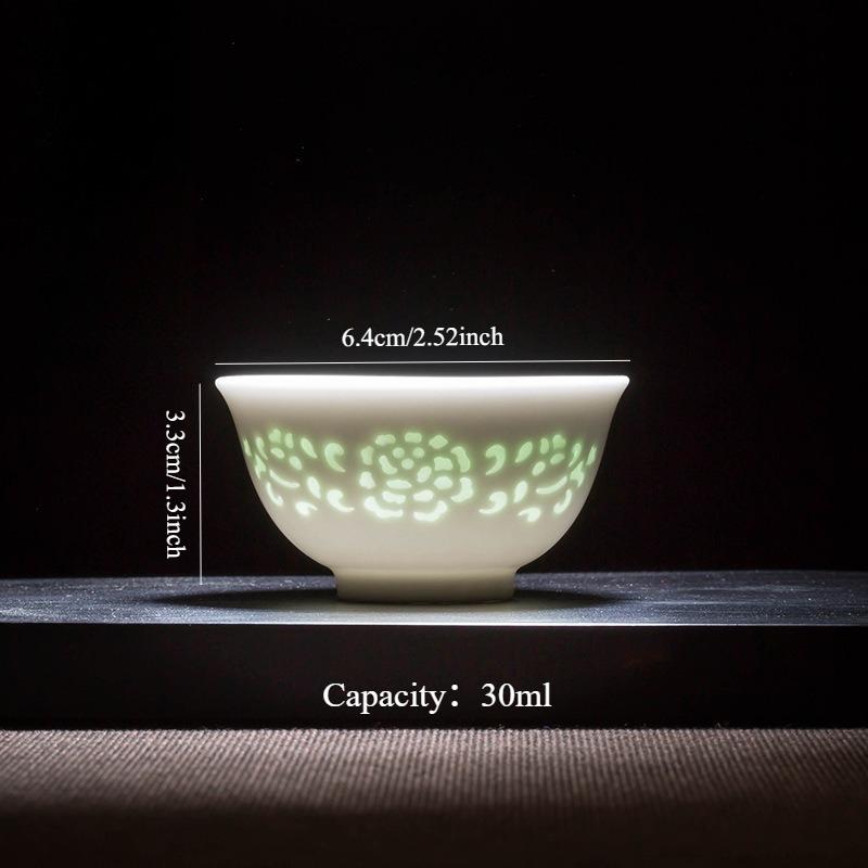 1 Stück Reinweißes, ausgehöhltes, exquisites Kung-Fu-Teeservice, High-End-Teetasse, Teeschale, Teeraum, Einzelne Meistertasse, Teetasse