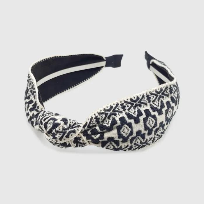 LALA Ethnic Imported Lace Hairband L-Z Black