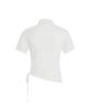 Sekeondeusolteu Shirred Choker Half-Neck T-Shirt (White)