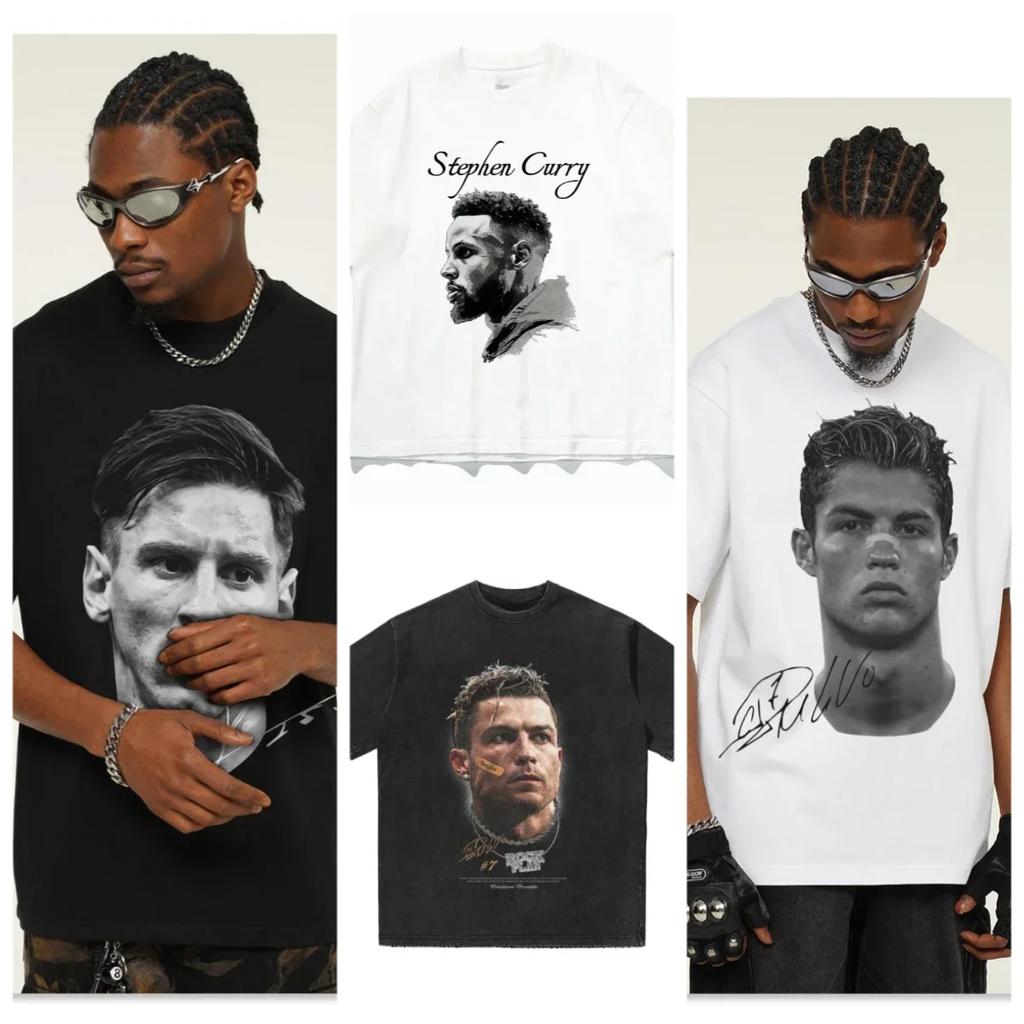 2025 CRISTIANO RONALDO Classics Football Superstar 7super Fashion Print Short Sleeve T-shirt Men Distress American Tshirt