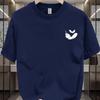 Summer  pure cotton men's casual loose fashion two-piece feather print breathable sports short sleeved round neck T-shirt