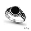 European Retro Fashion Personalized Inlaid Black Resin Exquisite Pattern Men's Ring