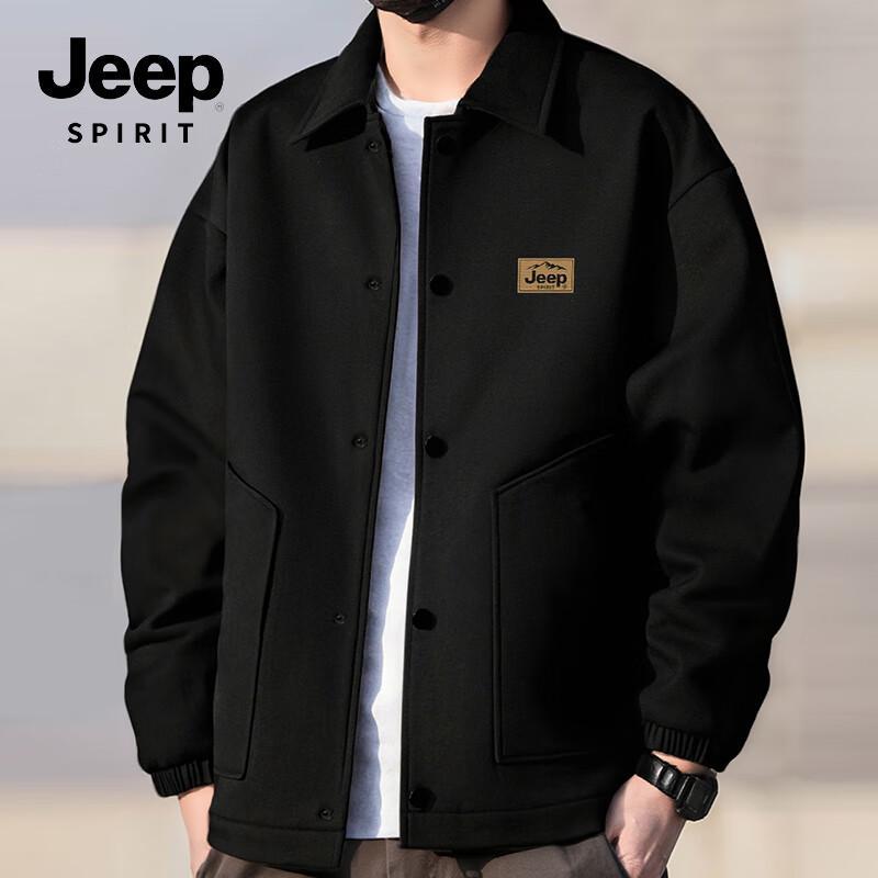 

JEEP SPIRIT Men s Winter Fleece-Lined Lapel Jacket L