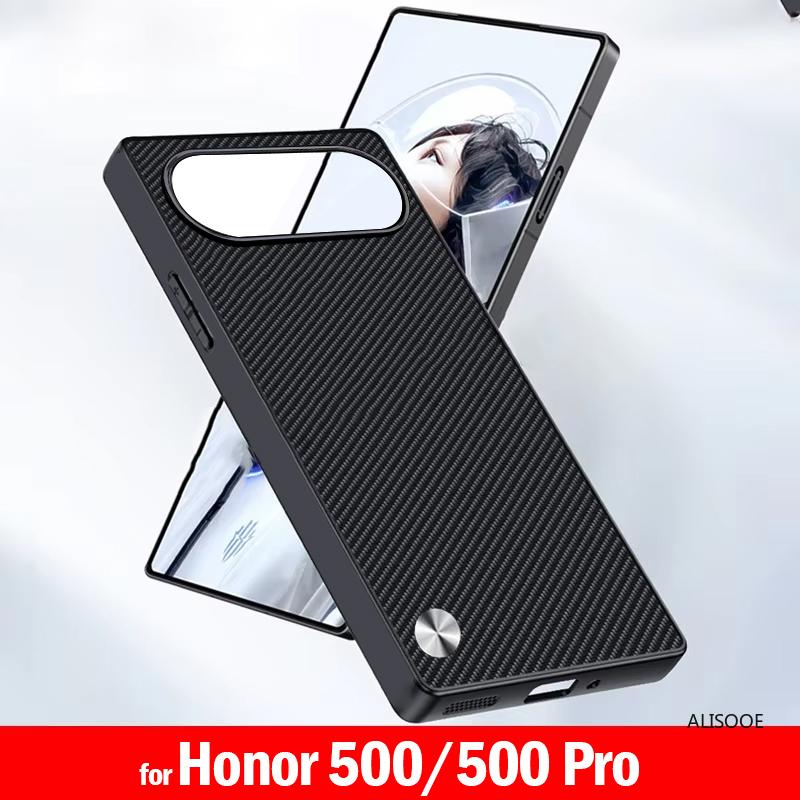 Leather Funda for Honor 500 / 500 Pro Case Cover Fashion Fiber Texture PU-Leather Protection Shockproof Back Capa