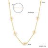Stainless Steel Trendy 18K Gold Plated Summer Jewelry Beaded Pearl Necklaces Dainty Choker Flower Pendant Necklace for Women
