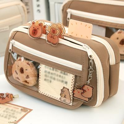 Capibala 9-lagiges Transparentes Mäppchen mit großem Fassungsvermögen Schreibwarenbox Mädchenversion Mittelschüler Multifunktionales Mäppchen Weiblich
