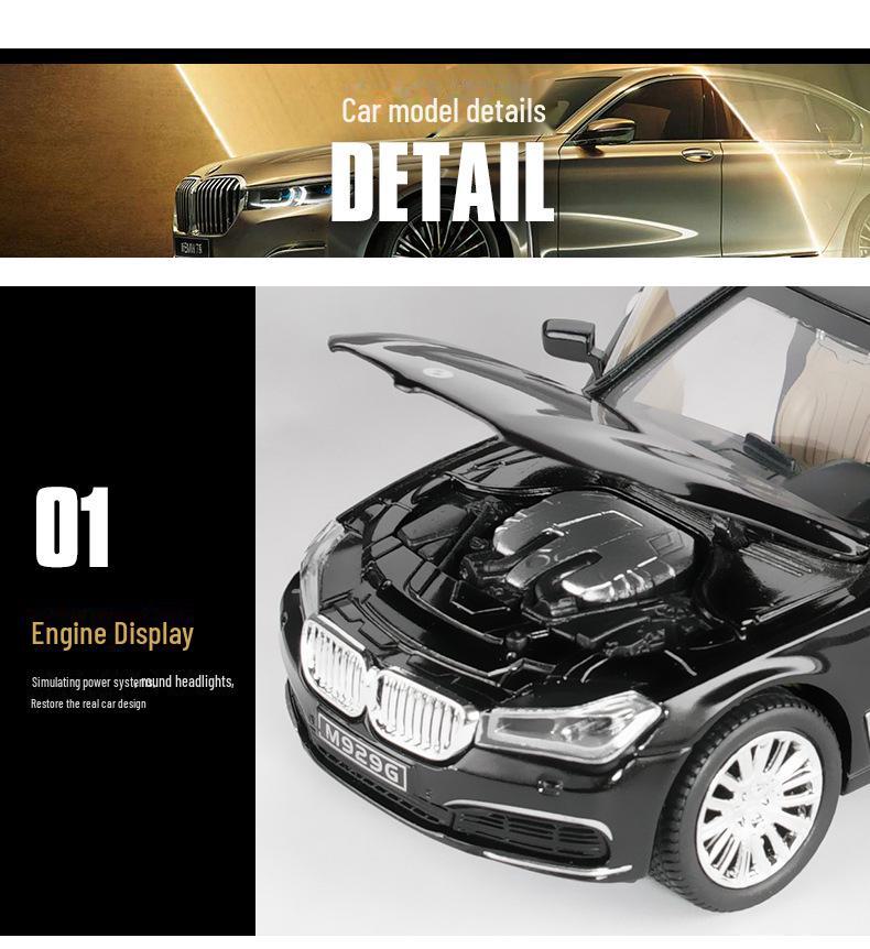 1:24 BMW 760 Extended Six-Door Alloy Model Car with Sound and Light Features