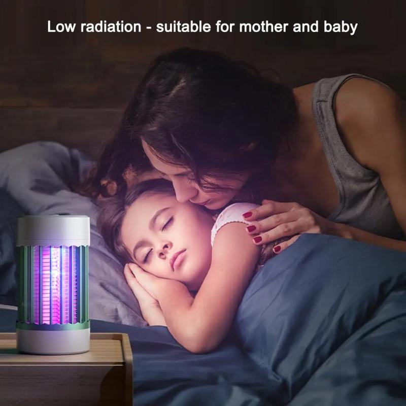 Lampe tue-moustiques rechargeable avec mode veilleuse Sûr et silencieux Pour femmes enceintes et bébés