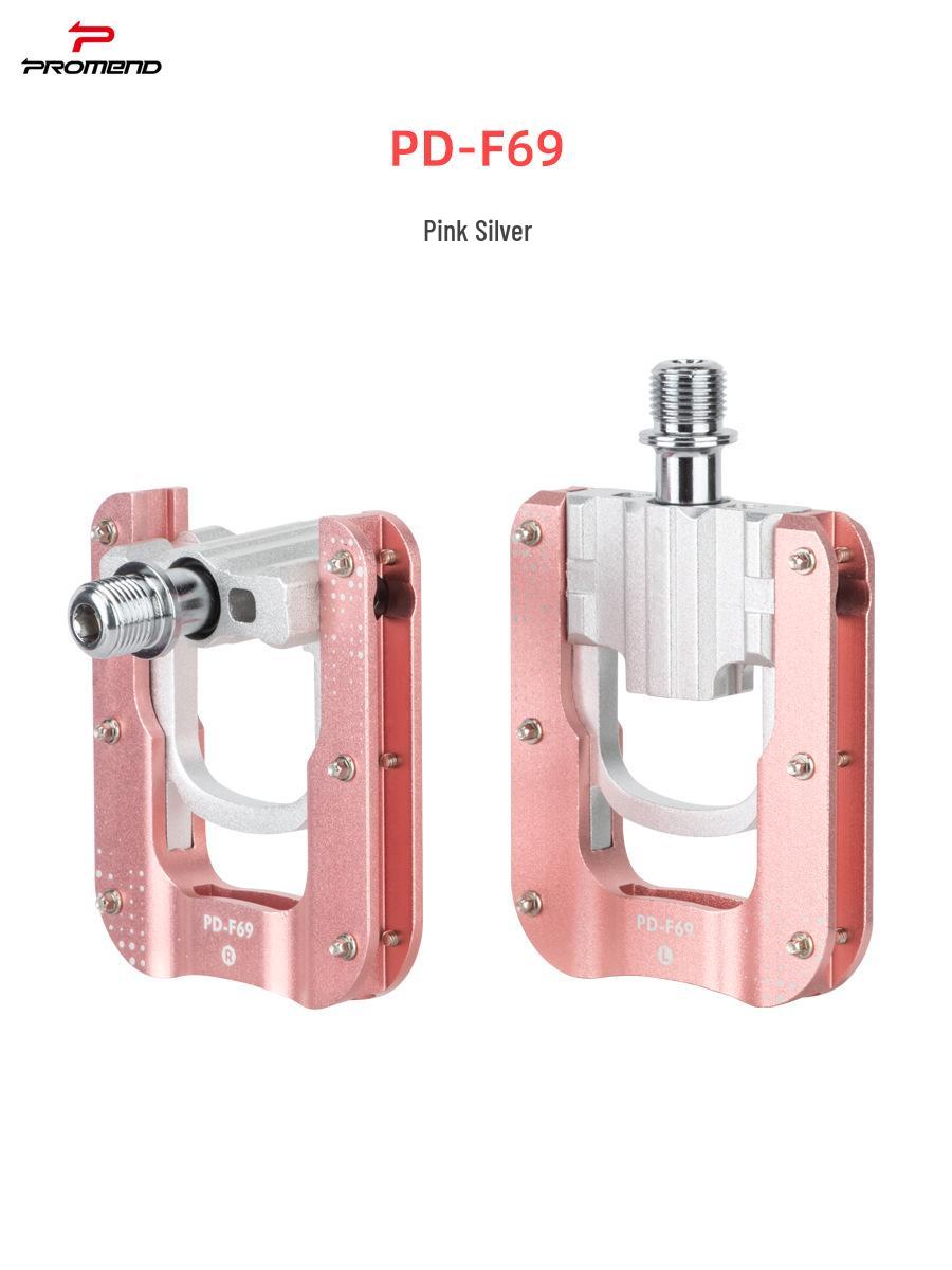Three-Bearing Aluminum Alloy Anti-Slip Folding Bike Pedal for Mountain and Folding Bikes розовый