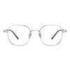 Cool and elegant pure titanium silver frame small glasses for women with small faces, suitable for high prescriptions18083Polygonal titanium frame