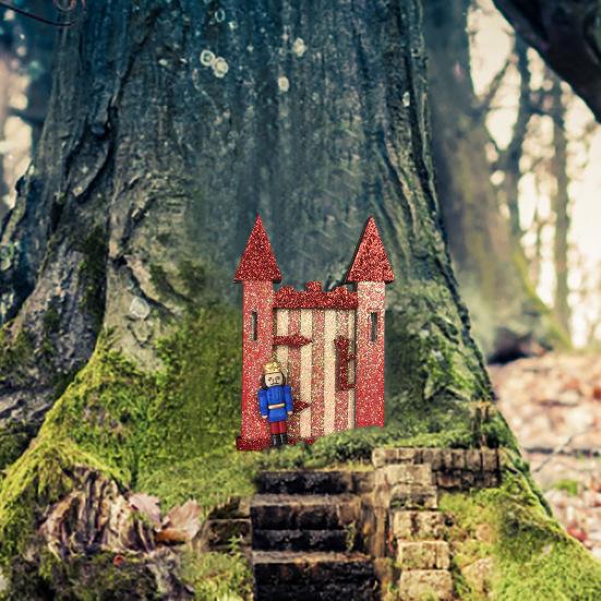 Garden Tree Fairy Door Decoration Outdoor Miniature Wooden Elf Door Ornament Fairytale World Tiny House Door Figurine Statue Sculpture Fairy