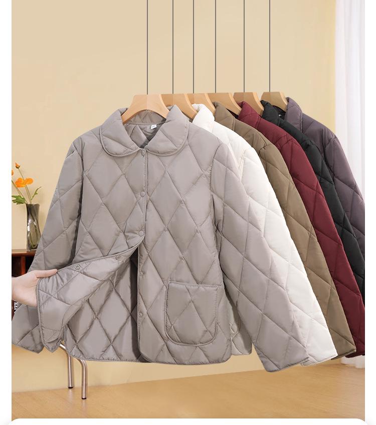 Chun Ya Fang Women's Lightweight Cotton Jacket - Stylish, Loose, Quilted Design, Solid Color, Short Outerwear.