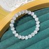 Natural White Cat Eyes Stone Bracelet Women 6/8/10mm Smooth Beaded Braslet Gifts For Lovers Moonstone Braclet