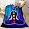 Rainbow Blanket Colorful Tassel Chakra Printed Flannel Meditation Decorative Blanket Direct Supply