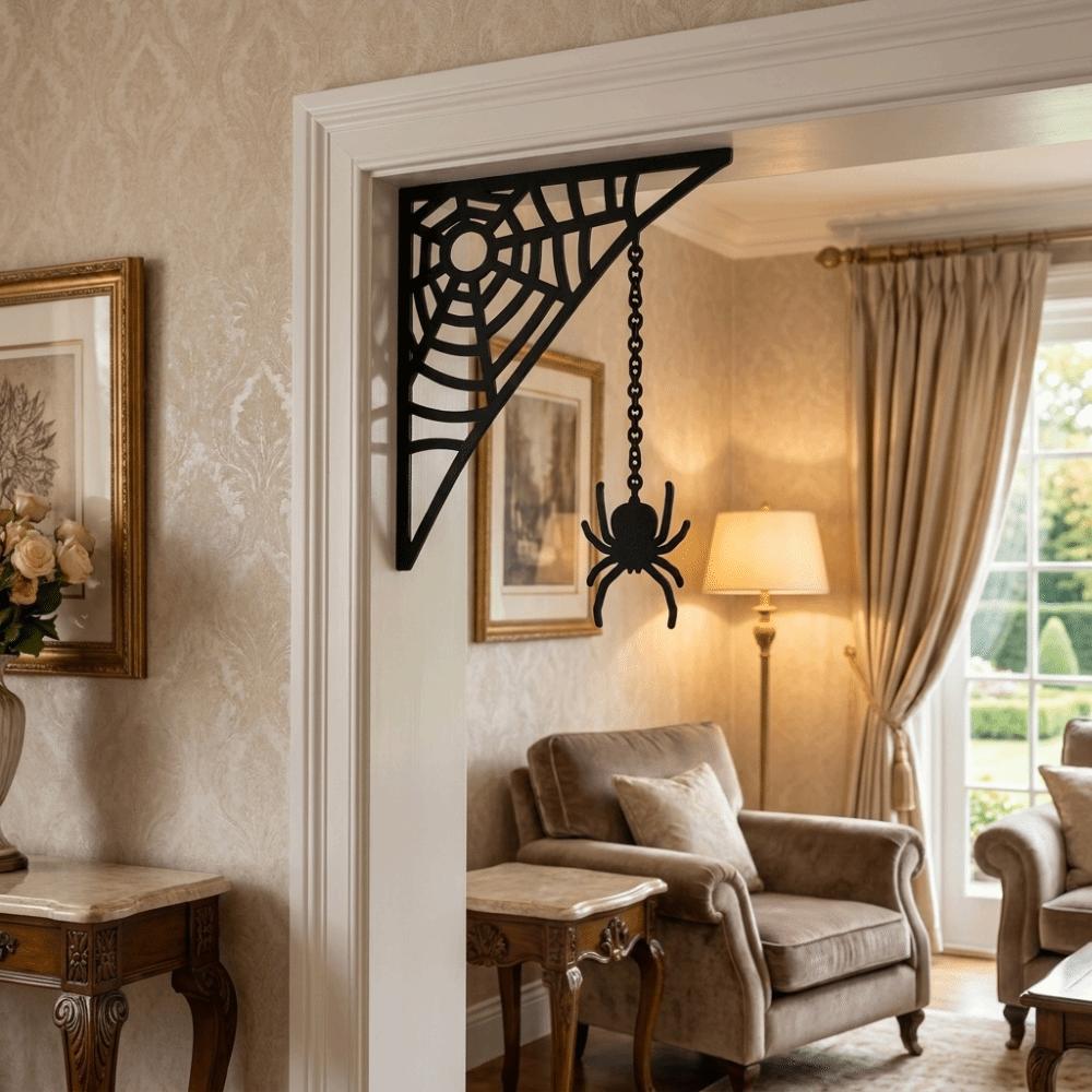 Creepy Spider Web Corner Decor Plastic Spider Prank Ornament Hanging Spider Ornament  Haunted House