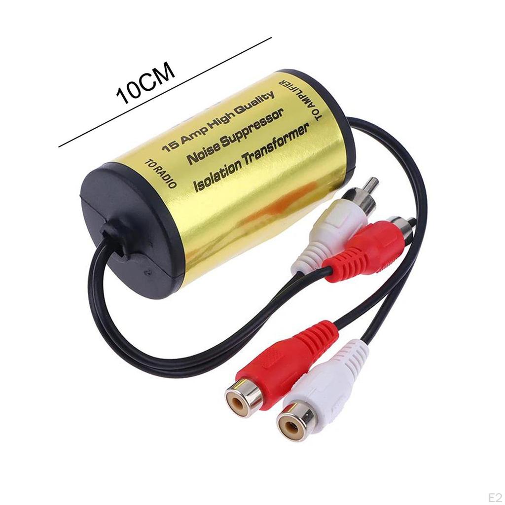 RCA Audio Noise Filter, Ground Loop Isolator Universal 4 Channel Suppressor for Radio Auto
