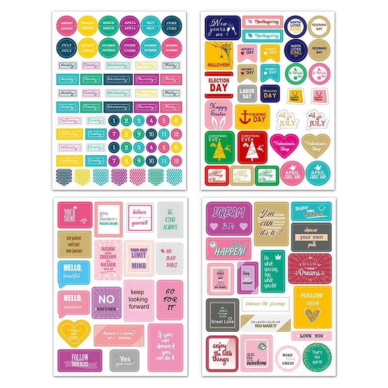 12 Foi Plan de Lucru Studiu Diy Decorațiune Pre-tăiată Papetărie Autocolant Jurnal Planner