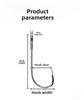 Carbon Steel Hawkbill Tide Hook Double Back Barbed Crooked Beak Fish Hook Straight Shank Hook Single Hook Fishing Tackle